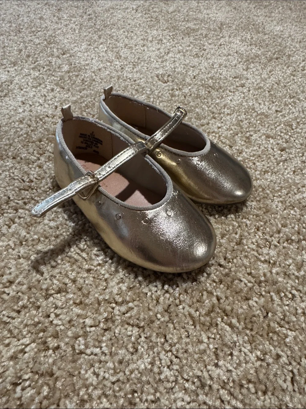 Old Navy Metallic Gold Mary Jane Flats with Strap
